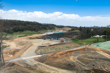 Construction of the Central Susquehanna Valley Transportation (CSVT) highway project in Pennsylvania.