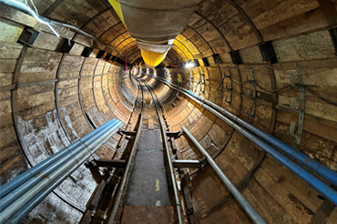 A tunnel boring machine in West Harris County, Texas.