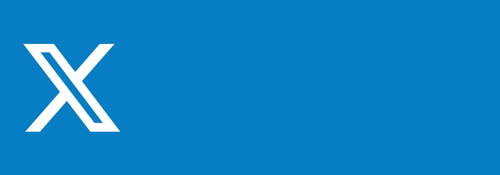 X Logo on a blue background